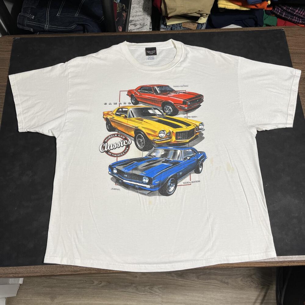 General Motors Camaro Muscle Car Classics Shirt Mens 2XL Chevrolet Corvette 90s